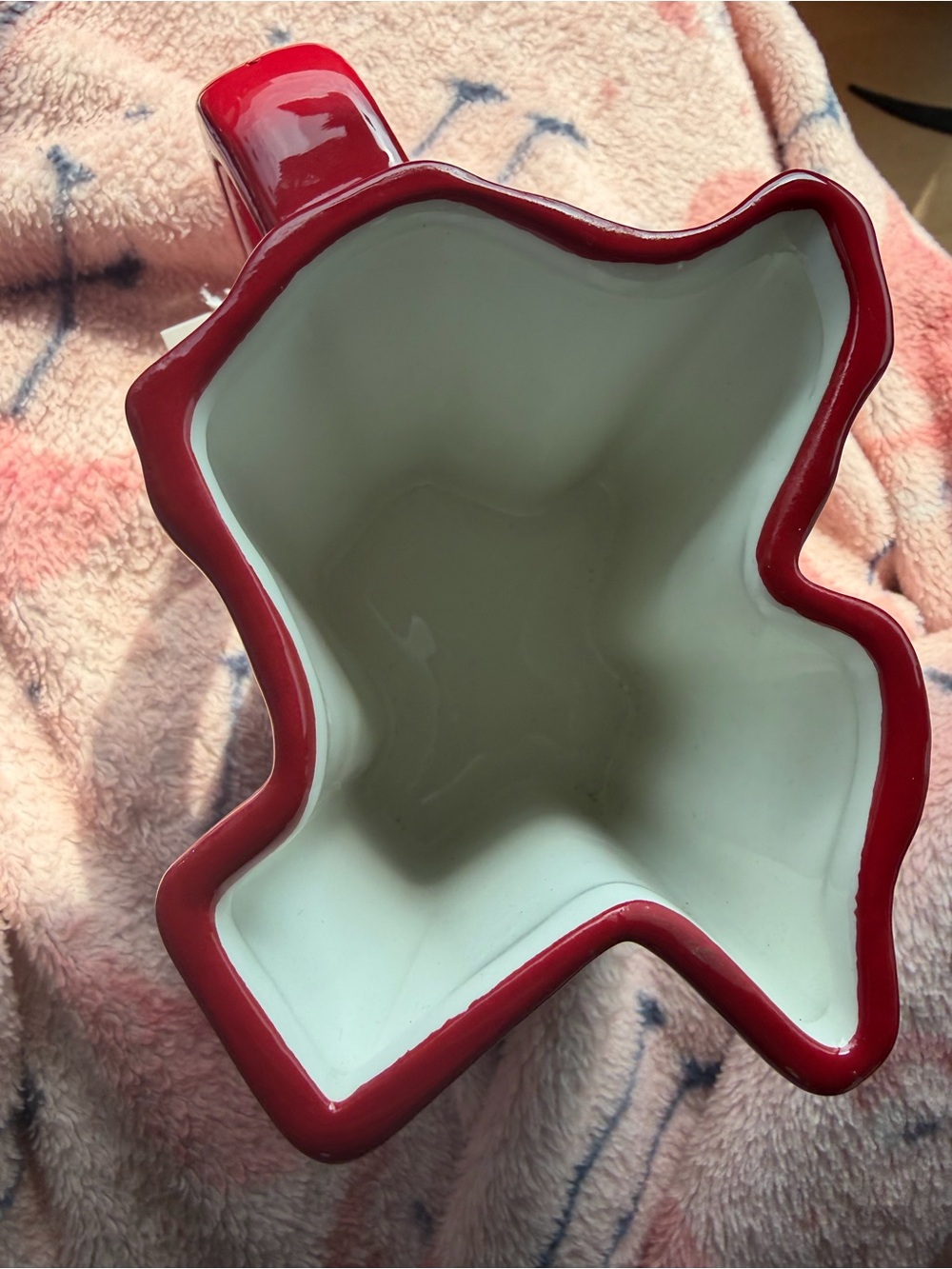 Red Texas shaped Ceramic coffee mug